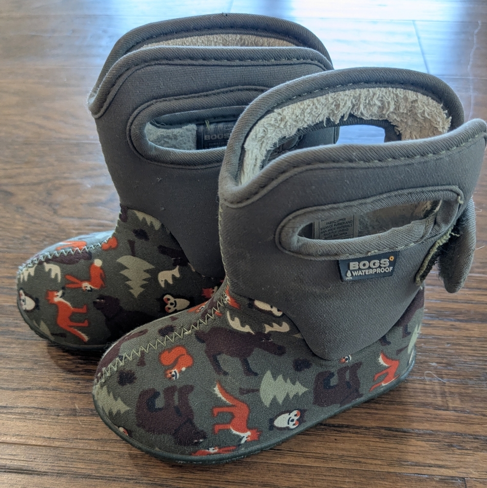 Bogs Kids Forest Adventure Boots - Gray and Multicolor